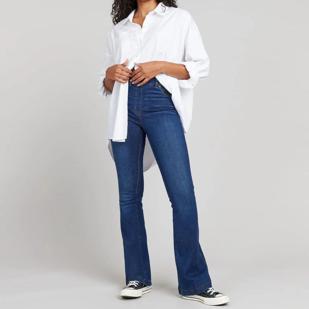 Women's Button-Free Vintage Flared Jeans