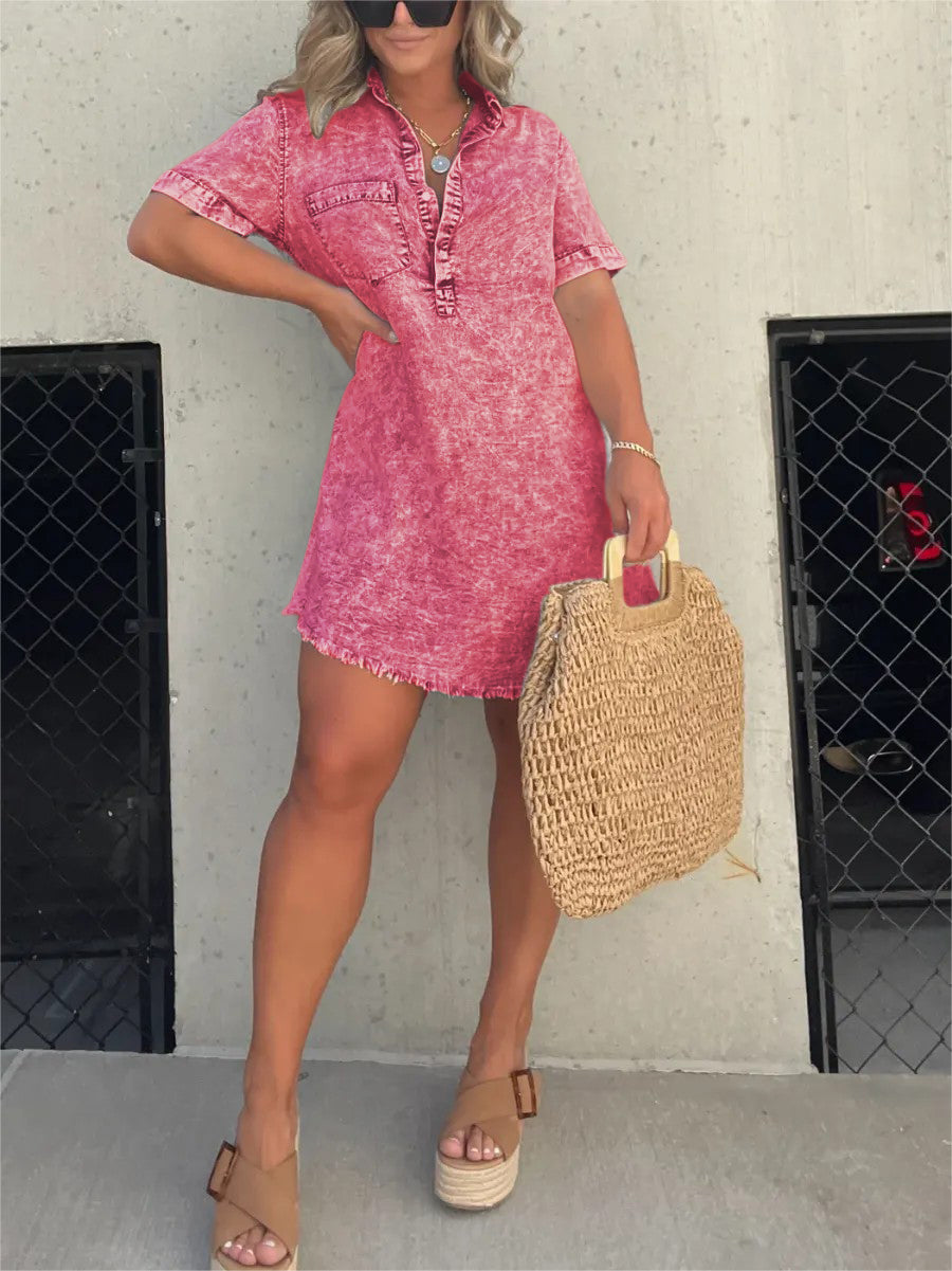 Women's Washed Shirt Dress