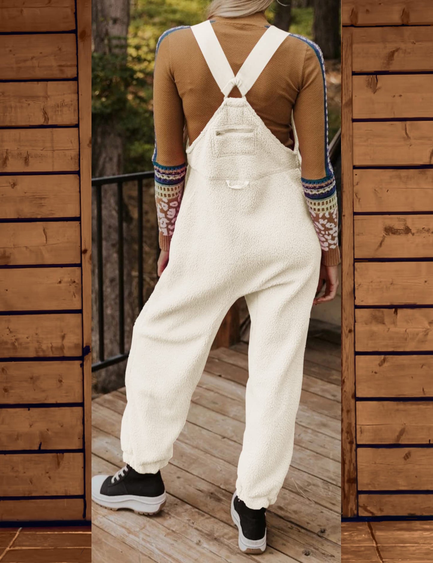 Fleece Warm Overalls Loose Casual Jumpsuits