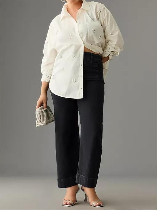 HOT SALE Cropped Wide-Leg Jeans