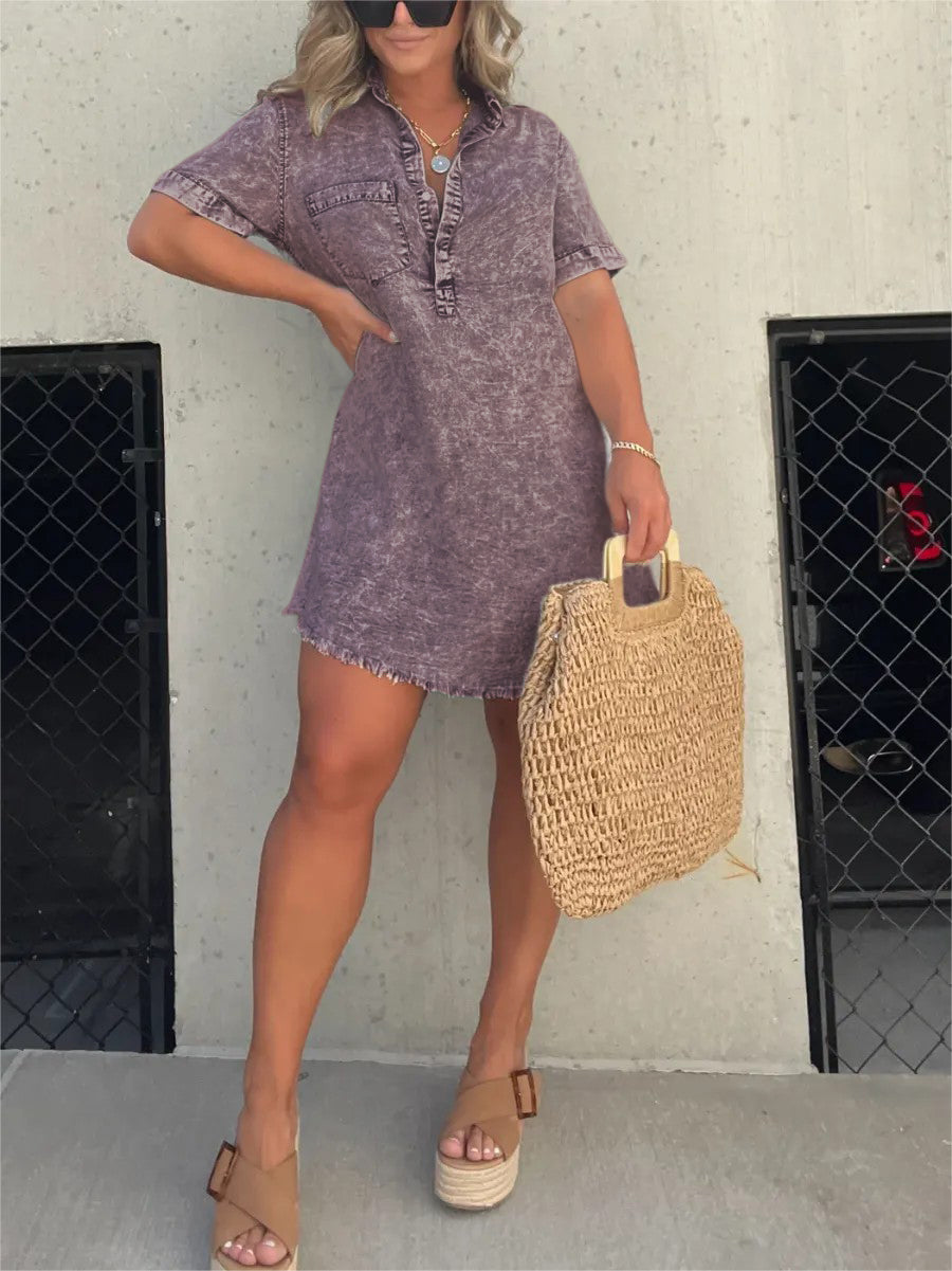 Women's Washed Shirt Dress