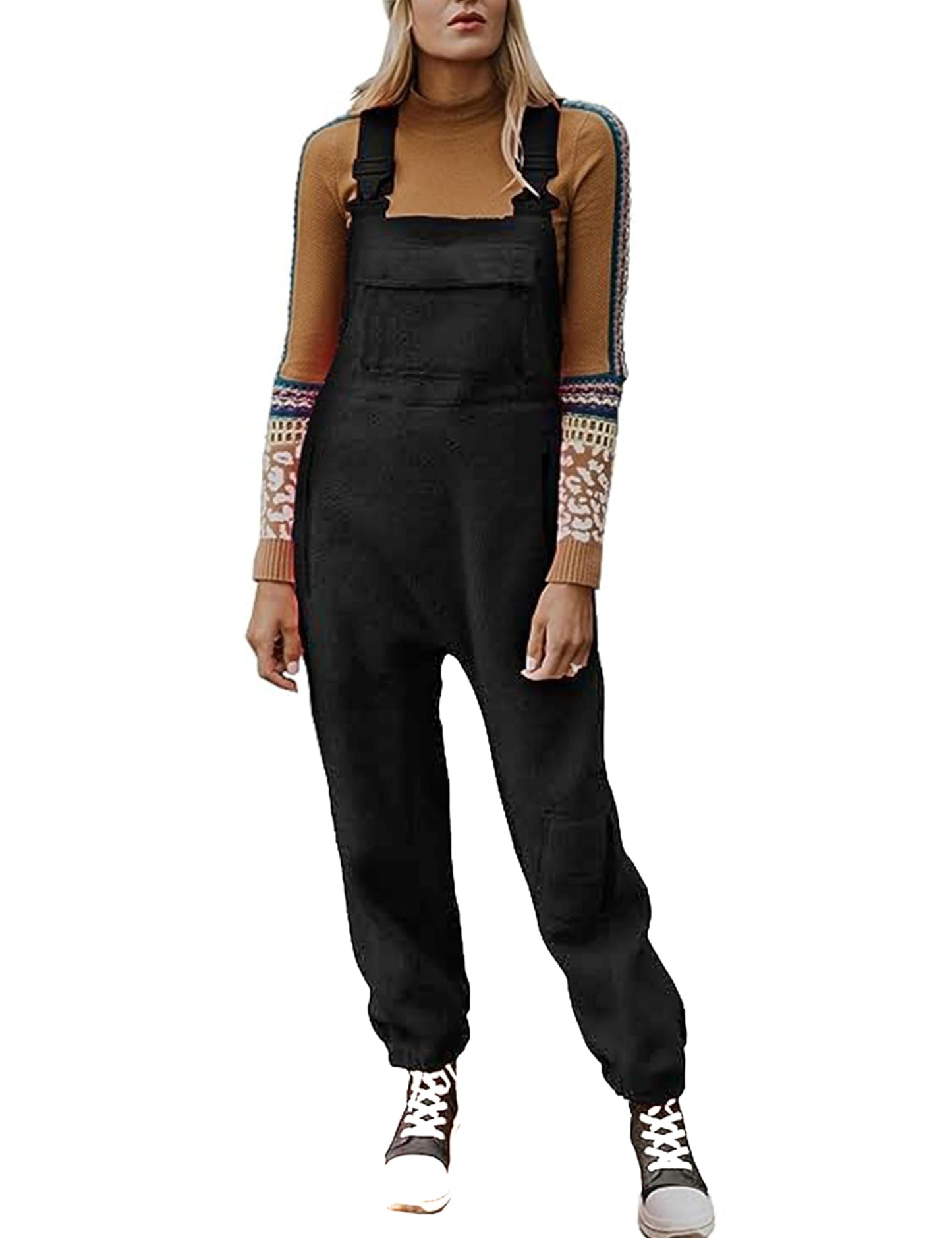 Fleece Warm Overalls Loose Casual Jumpsuits