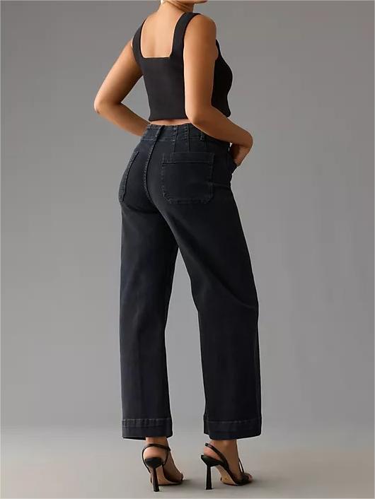 HOT SALE Cropped Wide-Leg Jeans