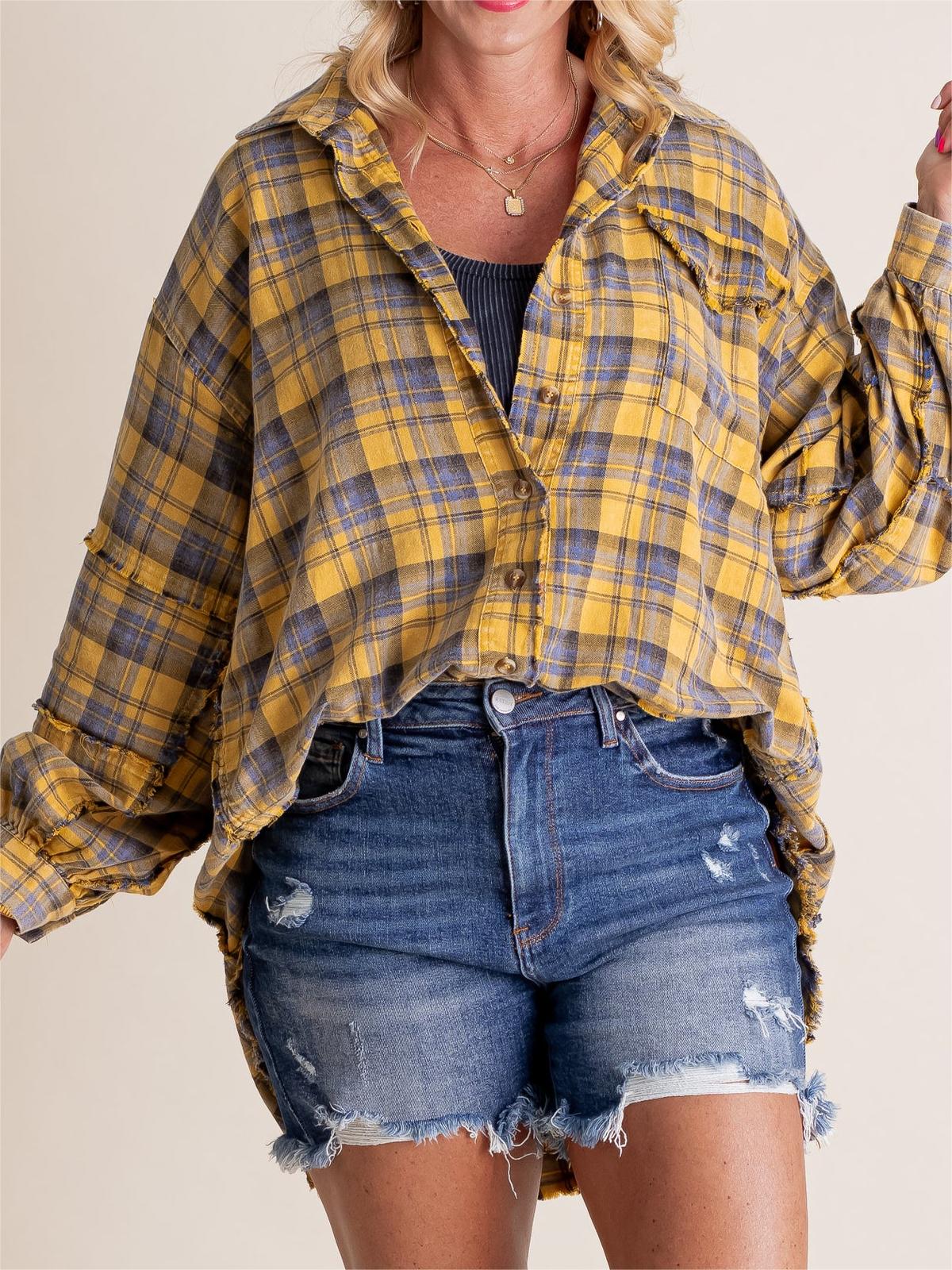 Sams Raw Edge Washed Oversized Shirt Jacket