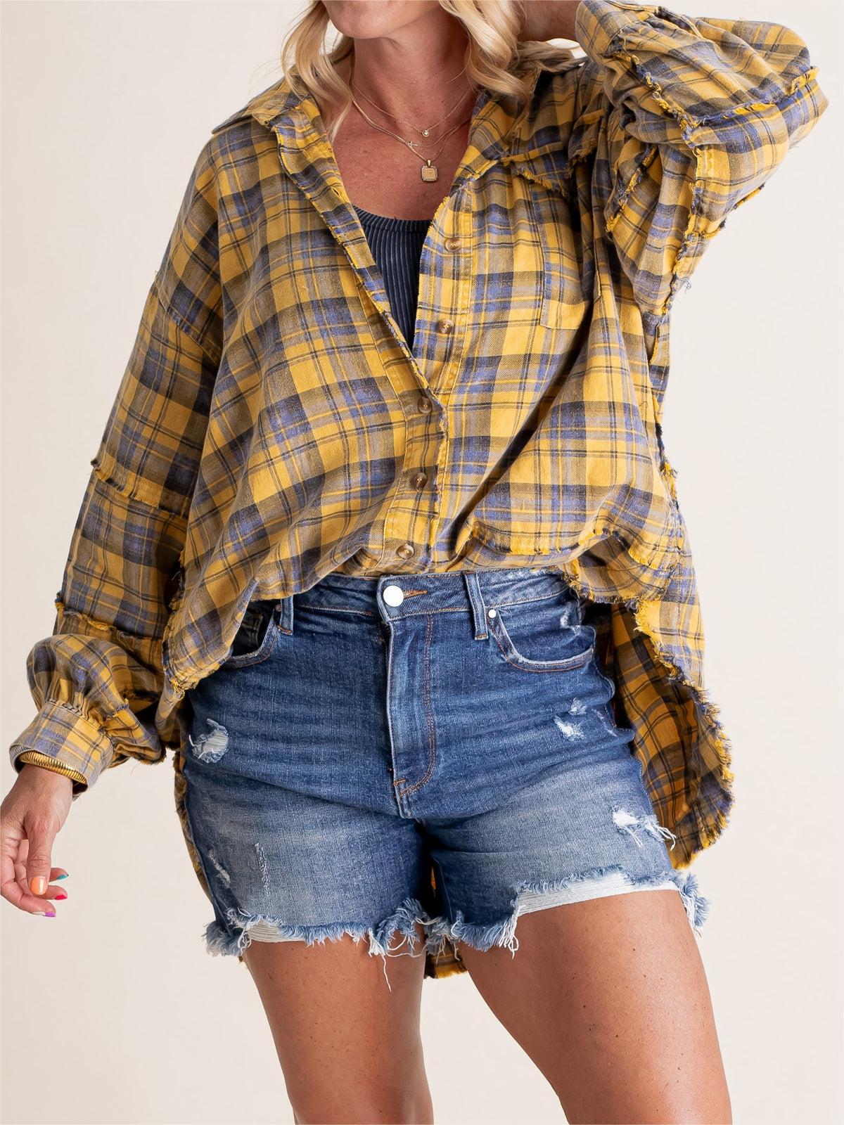Sams Raw Edge Washed Oversized Shirt Jacket