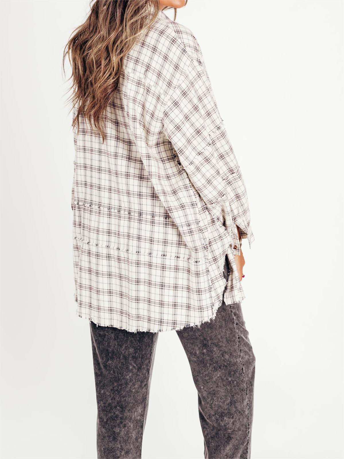 Sams Raw Edge Washed Oversized Shirt Jacket