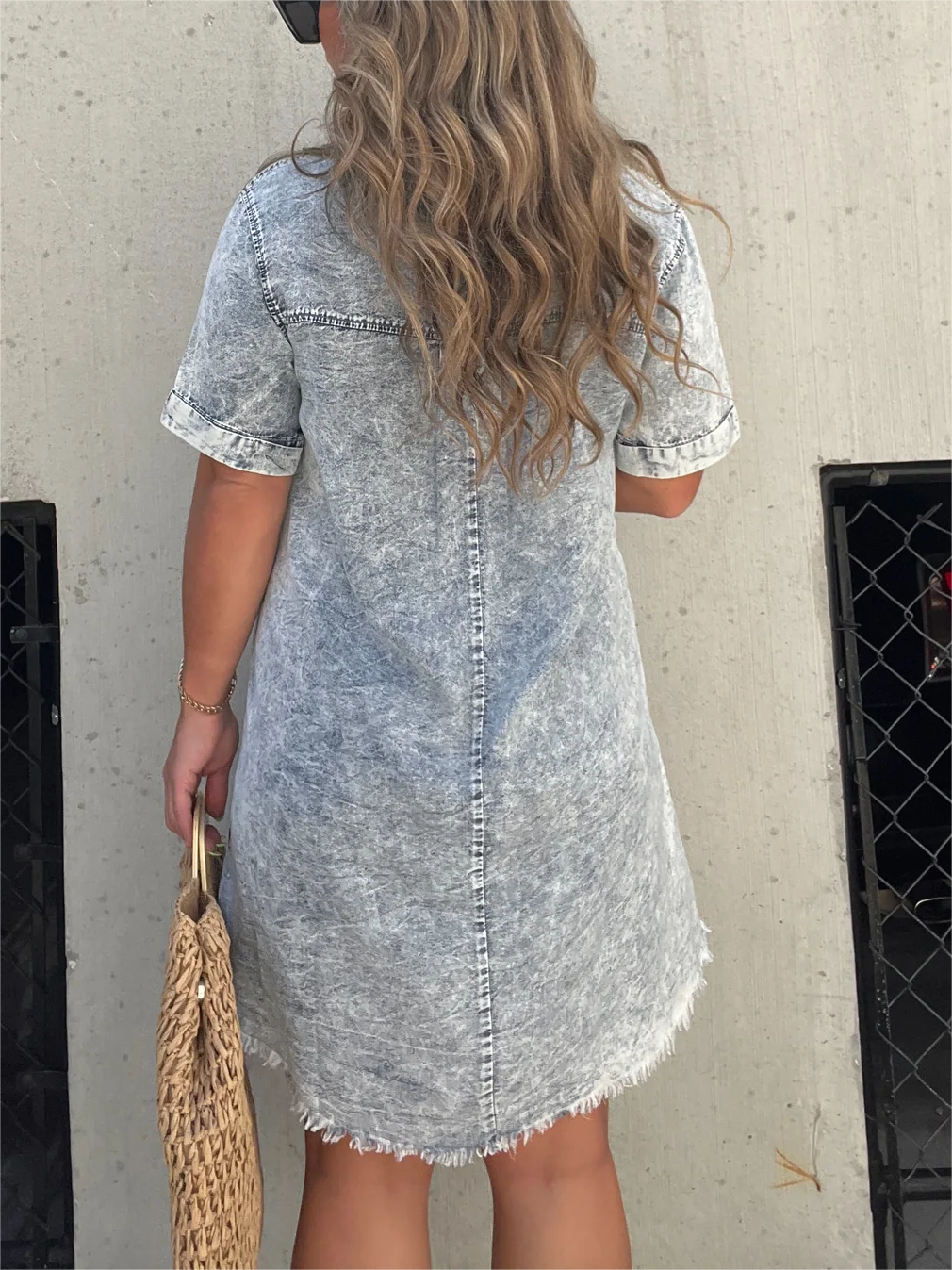 Women's Washed Shirt Dress