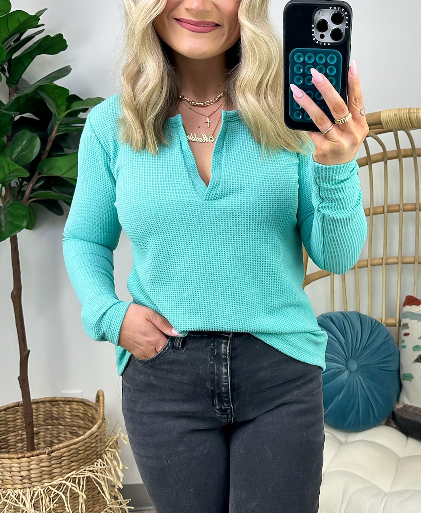 Cozy Grid V-Neck Sweater(Buy 2 Free Shipping)