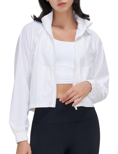 2024 Women's Sports Waisted Jacket Zipper Long Sleeve Fitness Top